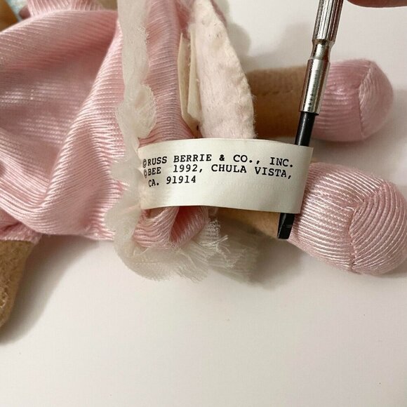 Vtg 1992 Russ Troll Doll Blue Hair Open Bag Stomach Fillable Gift Toy Set 6 Inch - Picture 7 of 16